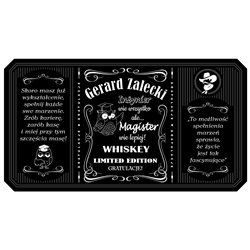 Personalizowana etykieta na alkohol w stylu Jack Daniel's dla świeżo upieczonego Magistra.