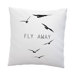 Poduszka z grafiką "Fly away"- świetna dekoracja salonu.