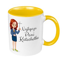 Kubek 330 ml kolorowy "Najlepsza Pani Katechetka"- świetny prezent z okazji Dnia Nauczyciela.