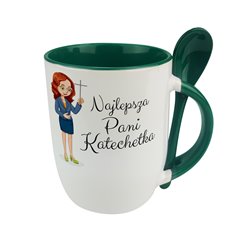 Kubek z łyżeczką dla nauczyciela "Najlepsza Pani Katechetka". 2