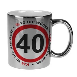 Lustrzany kubek z okazji urodzin- podaj wiek solenizanta.