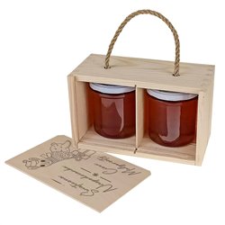 Pudełko drewniane na herbatkę z grawerem - Świąteczna niespodzianka z Lamą.