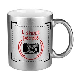 Kubek perłowy dla fotografa "I shoot people" - różne kolory.