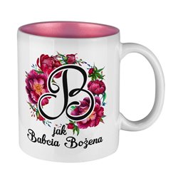 Kubek z perłowym środkiem specjalnie dla Babci- B jak Babcia.