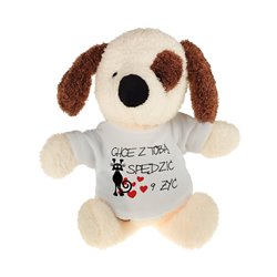 Piesek z grafiką "9 żyć"- 22cm. 2