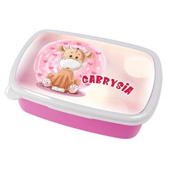 Pudełko na kanapki - śniadaniówka "Krówka" z imieniem Twojego dziecka.