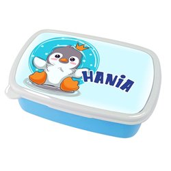 Pudełko na kanapki - śniadaniówka "Pingwinek" z imieniem Twojego dziecka.