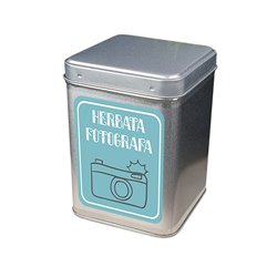 "Herbata dla dla fotografa" - wspaniały pomysł na prezent - personalizowana puszka na herbatę.