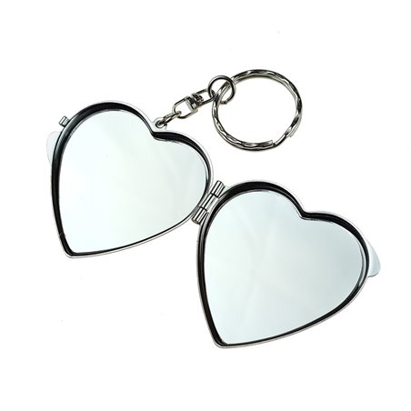 Metalowy brelok lusterko z 2 zdjęciami - idealny na prezent dla kobiety.