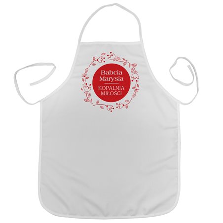 Fartuch (fartuszek) z nadrukiem na dzień babci "Babcia skarbnica miłości".