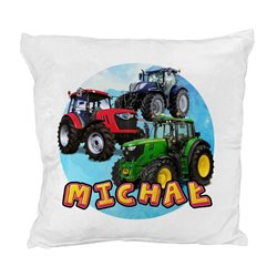 Pluszowa poduszka "Traktory" - personalizacja - podaj imię
