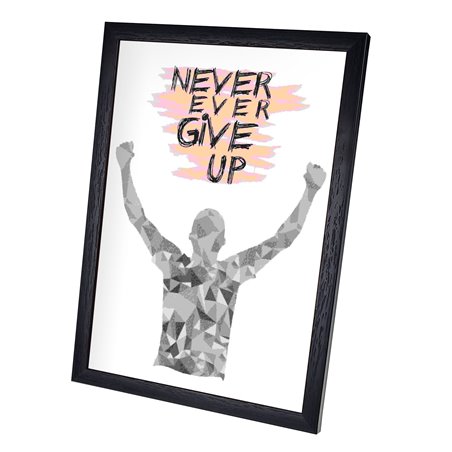 Plakat w ramie lub bez ramy - "Never give up".