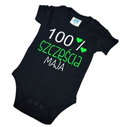 Body dla maluszka z napisem - 100 % szczęścia z imieniem dziecka. 2