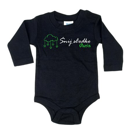 Body dla maluszka z napisem - Śnij słodko z imieniem.