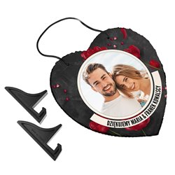 Foto granit (płyta granitowa) w kształcie serca z Twoim zdjęciem- prezent dla rodziców. 2