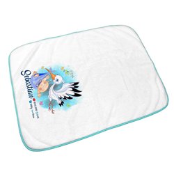 Kocyk z imieniem dla noworodka z metryczką-bocian. 2