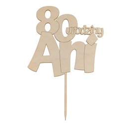 Topper na tort z okazji urodzin z imieniem solenizanta.