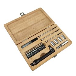 Zestaw narzędzi w bambusowym pudełku- z personalizacją lub bez. 2
