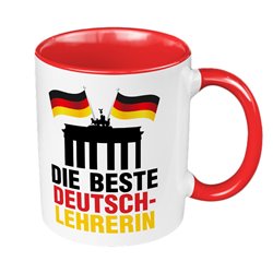 Kubek 330 ml  kolorowy dla nauczycielki niemieckiego - wzór Brama Brandenburska.