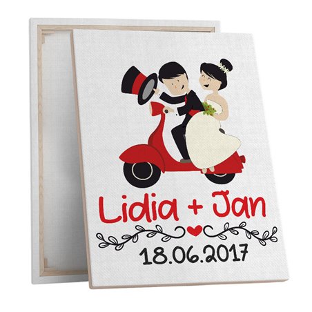 Obraz na płótnie canvas dla Młodej Pary, personalizacja 30 x 40cm.