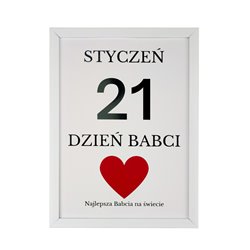 Plakat w ramce do sesji zdjęciowych- kartka z kalendarza- Dzień Babci.
