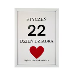 Plakat w ramce do sesji zdjęciowych- kartka z kalendarza- Dzień Dziadka.