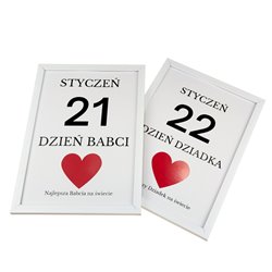 Zestaw plakatów w ramce do sesji zdjęciowych- kartki z kalendarza- Dzień Babci i Dziadka.