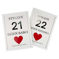Zestaw plakatów w ramce do sesji zdjęciowych- kartki z kalendarza- Dzień Babci i Dziadka. 2