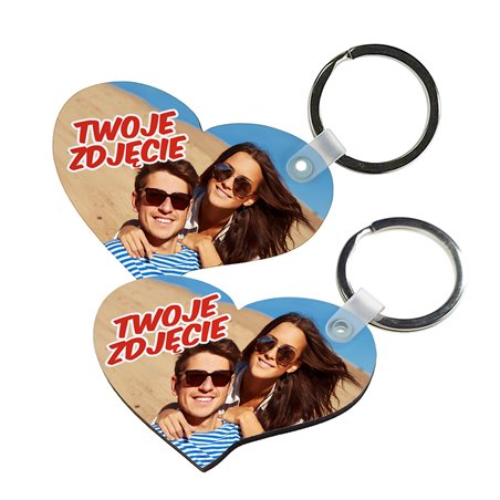 Komplet breloków serca dla zakochanych na Walentynki, rocznicę z Twoim zdjęciem.