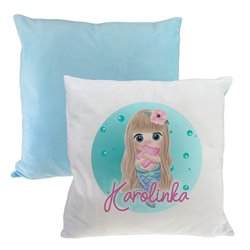 Pluszowa poduszka "Syrenka" - personalizacja - podaj imię- różowy lub niebieski tył.