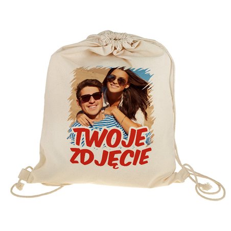 Worko-plecak eco ala lniany z Twoim zdjęciem, tekstem lub grafiką.