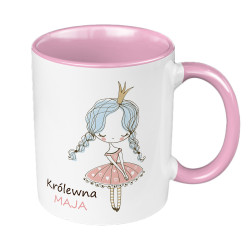 Kubek 330 ml kolorowy "Królewna" z imieniem Twojej córki.