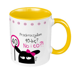 Kubek 330 ml kolorowy z grafiką autorską "Przekroczyłam... 2