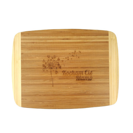 Deska do krojenia, bambusowa FLORINA BORDO - z grawerem "Kocham Cię Mamo" - super prezent na dzień mamy.