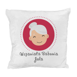 Pluszowa poduszka "Wspaniała Babunia"- podaj imię.