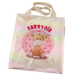 Torba holograficzna różowa dla dziewczynki z imieniem-...