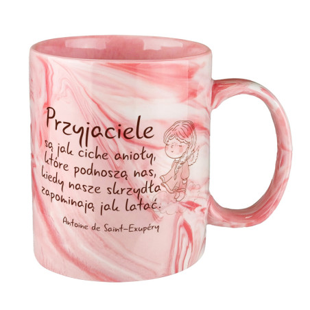 Kubek marmurek specjalnie dla przyjaciółki, bądź przyjaciela- Aniołek- różne kolory.