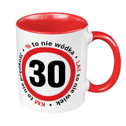 Śmieszny kubek 330 ml kolorowy specjalnie na 30 urodziny.