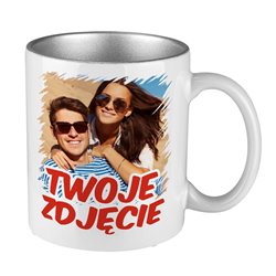 Kubek biały z perłowym środkiem z Twoim zdjęciem, grafiką lub tekstem.