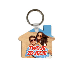 Brelok domek ze zdjęciem Klienta jednostronny.