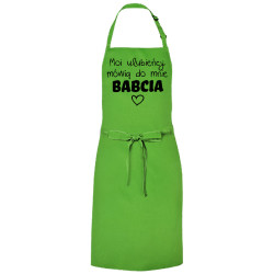 Kolorowy, gruby fartuch z nadrukiem "Moi ulubieńcy mówią...