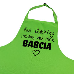 Kolorowy, gruby fartuch z nadrukiem "Moi ulubieńcy mówią... 2