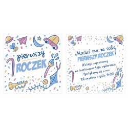 Słodkie zaproszenie na roczek dla chłopczyka.