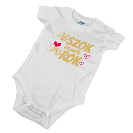 Body dla dziewczynki na roczek - krótki lub długi rękaw - Ale szok mam już rok.