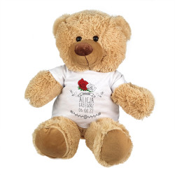 Maskotka miś duży "Roże" z imionami oraz datą ślubu - ok....