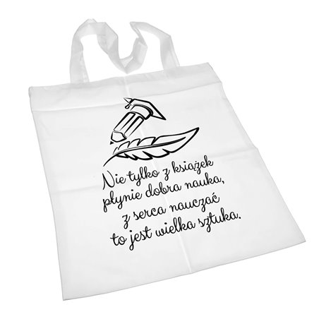 Super torba na zakupy z długimi uszami -  " Nie tylko z książek płynie dobra nauka..."