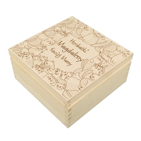 Zabawna herbaciarka z grawerem specjalnie dla mamy, która lubi koty.