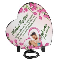 Foto granit (płyta granitowa) w kształcie serca z Twoim zdjęciem- prezent dla rodziców. 2