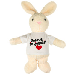 Królik z napisem "Dobrze, że jesteś". 2