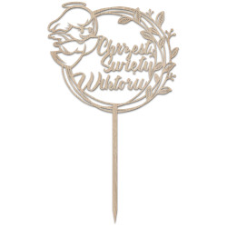 Topper na tort z okazji Chrztu Świętego - z imieniem.